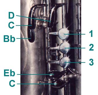 Right Hand Sarrusophone Keys